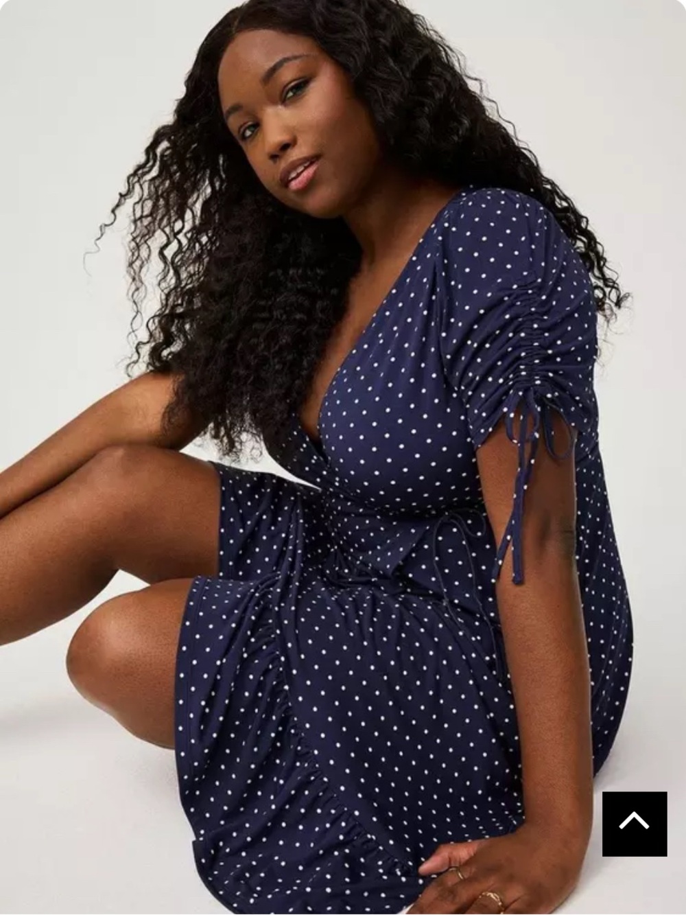 Torrid Navy Blue Polka Dot Wrap Dress, NWT 00